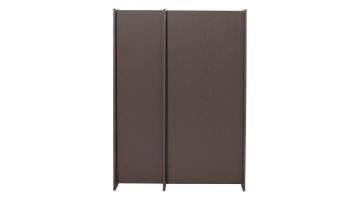 Vooraanzicht van Brock 2-deurs kast in middenbruin essenfineer met strak lijnenspel