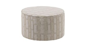 WOOOD Poef Sarli Laag Ruit Design Chenille Beige-Naturel (fsc)