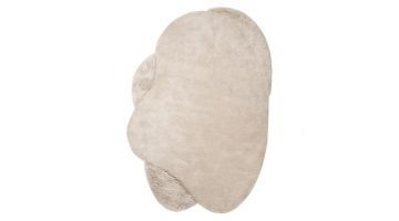 Organisch vloerkleed Praia in beige met speelse vormen en verschillende poolhoogtes