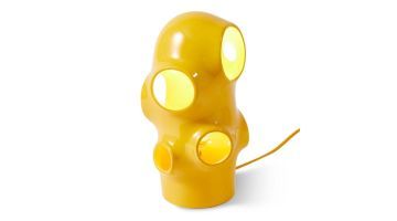 POLSPOTTEN Bulle tafellamp oranje van geglazuurd keramiek met ronde openingen waar het licht doorheen schijnt