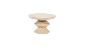 By-Boo salontafel Circolo in taupe met ronde vormen en glanzende betonlook afwerking.