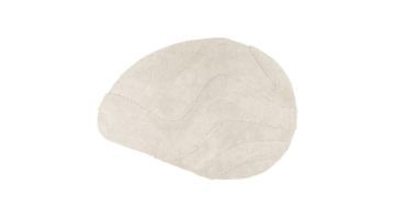 Organisch gevormd vloerkleed Mero in ivoor met golvend patroon en hoog laag structuur bovenaanzicht