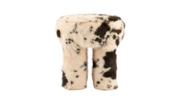 Krukje Cowy van By-Boo met langharige bekleding en zwart witte koeienvlekken