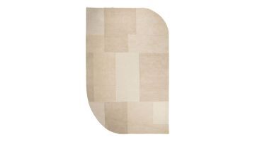 Vloerkleed Contour van By-Boo in beige met organische vorm en subtiele vlakken