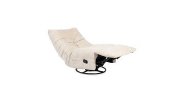 Beige relaxfauteuil Zen met verstelbare rugleuning en voetsteun in ligstand