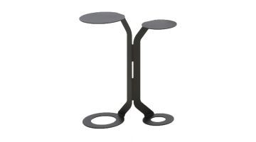 Moduss Roundy zwarte metalen bijzettafel met twee ronde tafelbladen.