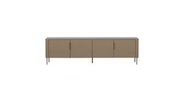 WOOOD Gunnar tv-meubel 200 cm in kleur mud met vier deuren en slanke metalen poten