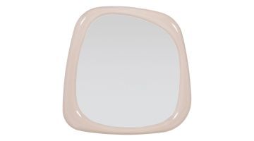 WOOOD Norea spiegel met hoogglans zandkleurig frame vooraanzicht