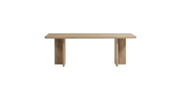 WOOOD Ato eettafel van naturel mangohout met afgerond tafelblad en paneelpoten