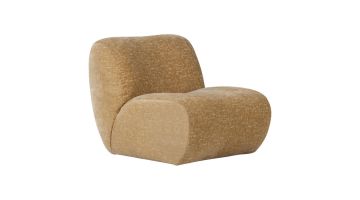 Nomu fauteuil lichtgeel craquelé velvet schuin van voren