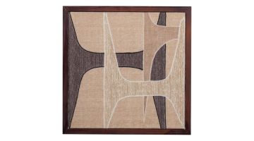 WOOOD Anno wanddecoratie naturel en bruin met grafisch getuft patroon