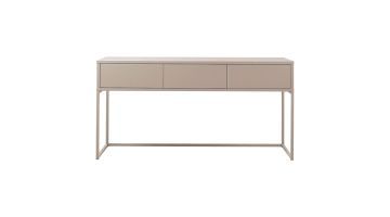 Sidetable Parete grijs met drie greeploze lades en slank metalen frame