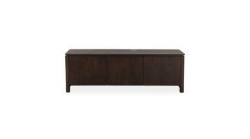 Tv-meubel Dallas van bruin mangohout met strak design en vier deuren