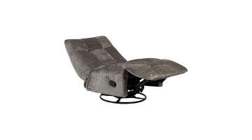 Relaxfauteuil Chill in grey met verstelbare rugleuning en voetensteun op draaivoet