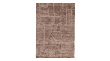 WOOOD Lovi vloerkleed taupe 170x240 cm met subtiel grafisch patroon