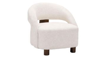 COCOmaison Ailo fauteuil crème schuin vooraanzicht