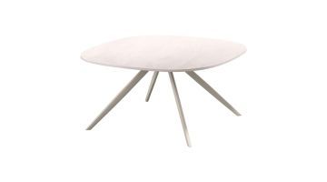 Pronto Wonen Fitura salontafel wit keramiek 80x80 cm met kruispoot