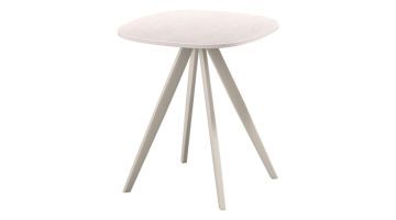 Witte Pronto Wonen Fitura bijzettafel met keramisch blad en metalen kruispoten