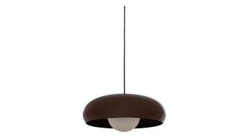 WOOOD hanglamp Tivo rond met hoogglans bruine metalen kap