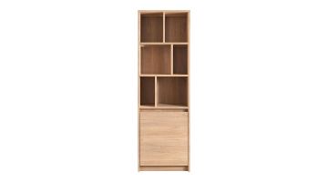 Boekenkast Quebec in Old Oak met 6 open vakken en 1 deur