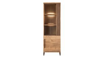 INHOUSE Boekenkast Giantina met LED-verlichting in mango decor en één deur