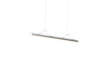 Tonone Bridge hanglamp in Fog White met slank lineair ontwerp en geïntegreerde ledverlichting.