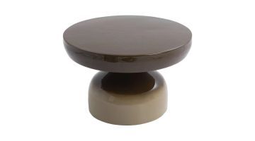 COCOmaison Simon salontafel met rond blad en olijfgroen kleurverloop.