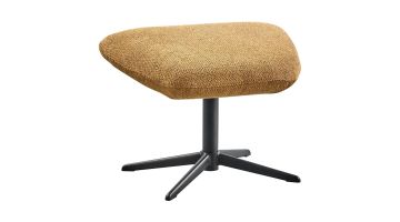 Pronto Wonen Tronto voetenbank in bruine chenille stof met zwarte draaivoet.