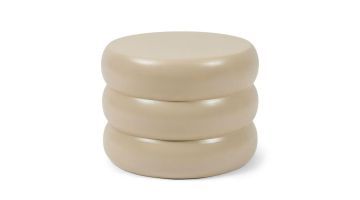 Rivièra Maison Rose Tower ronde salontafel van beige keramiek.