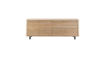  Pronto Wonen TV-kast Lirona 152 cm in old oak met zwarte poten.