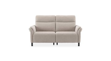 Happy@Home 2,5-zitsbank Cork in crème Valencia stof met zwarte metalen poten en comfortabele hoge rugleuning.