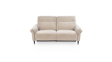 Happy@Home 3-zitsbank Cork in Valencia crème met hoge rugleuningen en zwarte metalen poten.