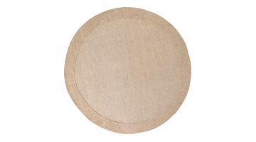 Rond COCOmaison karpet Timeless Classic Taupe met laagpolig midden en hoogpolige rand.