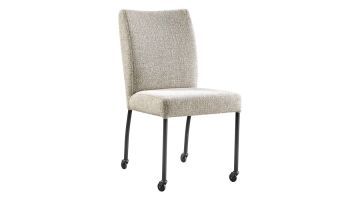 Pronto Wonen eetkamerstoel Cenare Grey met wielen vooraanzicht