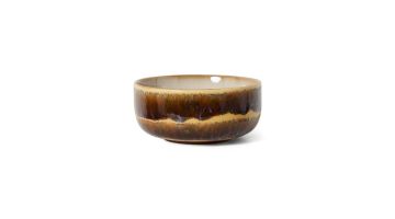 Dessert Bowl Cliffs van HKLIVING met gevlekt glazuur in beige en lichtblauw