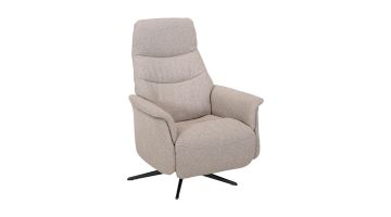 Vooraanzicht van Profijt Meubel relaxfauteuil Inverno in stof Glory 10-Liver met dichte armen en zwarte 5-teensvoet