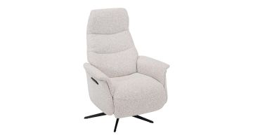 Vooraanzicht van Profijt Meubel relaxfauteuil Inverno met gemêleerde naturel stoffering en zwarte 5-teensvoet