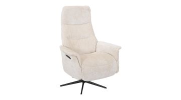 Vooraanzicht van Profijt Meubel relaxfauteuil Inverno XL in Stella naturel met dichte armen en zwarte 5-teensvoet