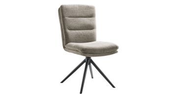 Pronto Wonen draaibare eetkamerstoel Letta in groen met zwarte draaipoot en comfortabele zitting.