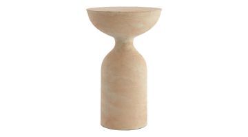 Light & Living bijzettafel Murla Beige met ronde voet en komvormig blad