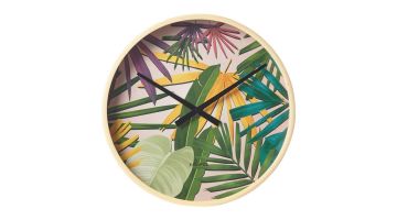 Wandklok Floral Roze