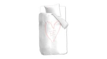 Riverdale Dekbedovertrek Heart White 140cm