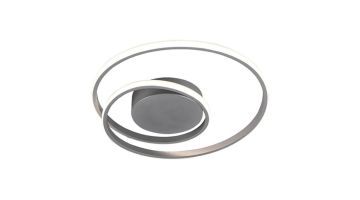 Plafondlamp Zibal in titaniumkleur met elegant ringontwerp en LED-verlichting, geschikt voor wand- of plafondmontage.