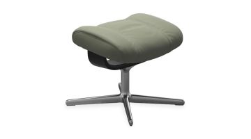 Stressless Wing hocker in groen leer met metalen draaivoet