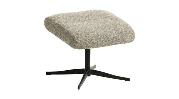 INHOUSE fauteuil Calunio beige met zwarte draaivoet en slanke armleuningen