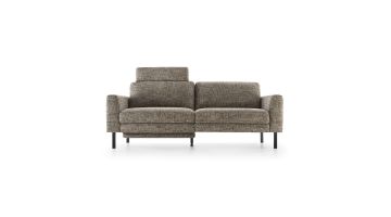 2-zitsbank Lord Street van Baenks in gemêleerde stof met verstelbare hoofdsteun, vooraanzicht