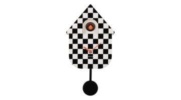 Karlsson klok, zwart-wit geblokt patroon, gemaakt van ABS-materiaal met oranje details.