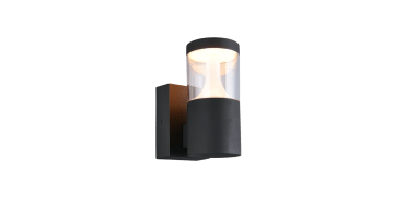 Buitenwandlamp Tagus in antraciet uitgevoerd in gegoten aluminium met transparante kap en geïntegreerde ledverlichting
