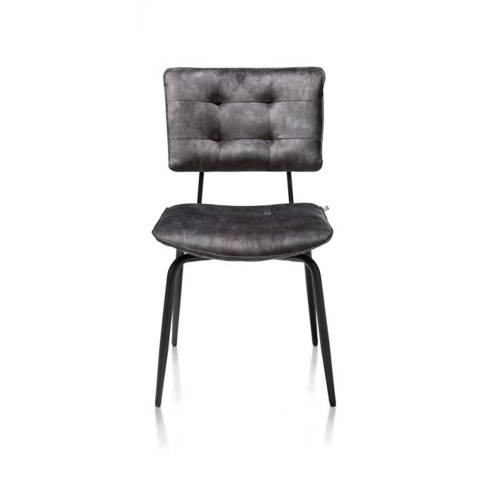Henders-en-hazel-eetkamerstoel-manou-antraciet-karese-velvet-velours-metalen-onderstel-vooraanzicht