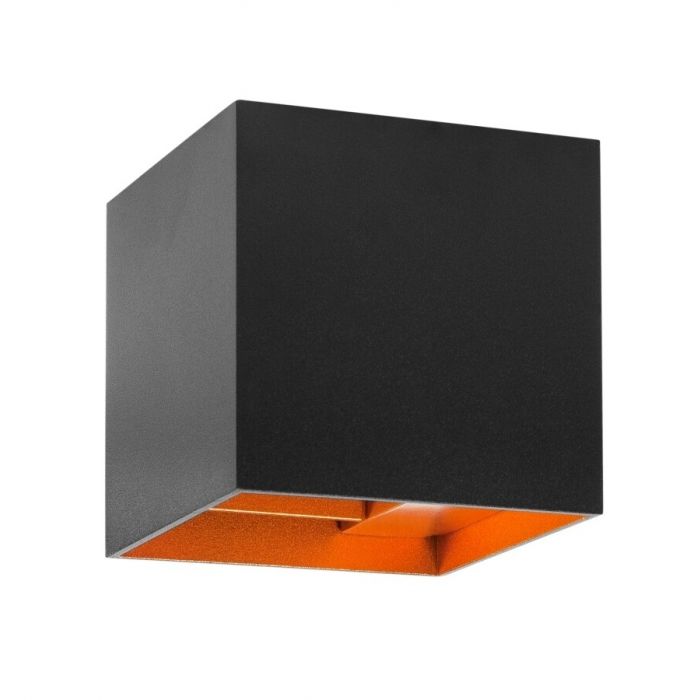 Highlight Wandlamp Square Zwart / Goud